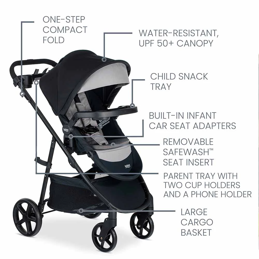 Britax Willow Brook+ Modular Stroller - Graphite Onyx - Image 5