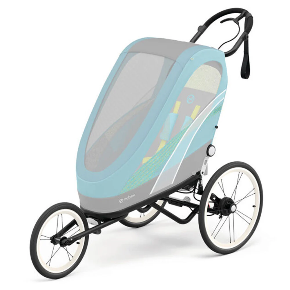 CYBEX Zeno Jogging Stroller Frame - Black with Black Details - Image 3