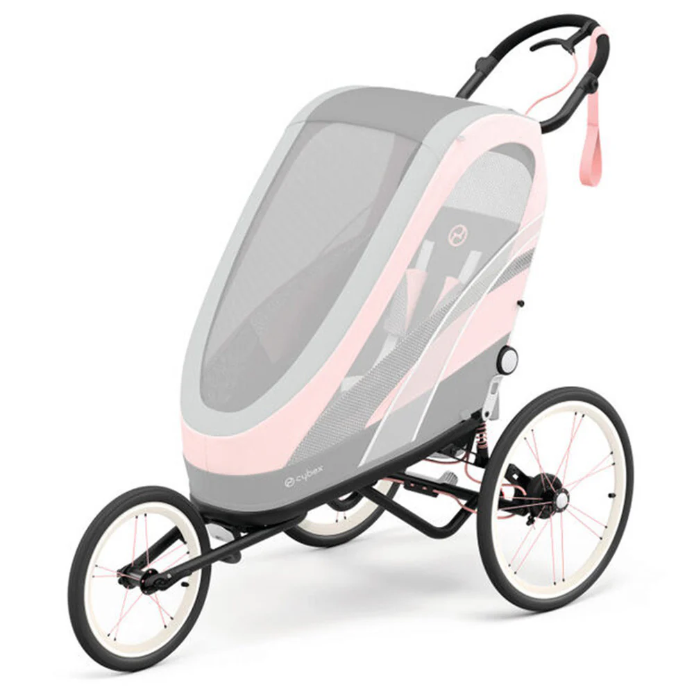 CYBEX Zeno Jogging Stroller Frame - Black with Pink details - Image 3