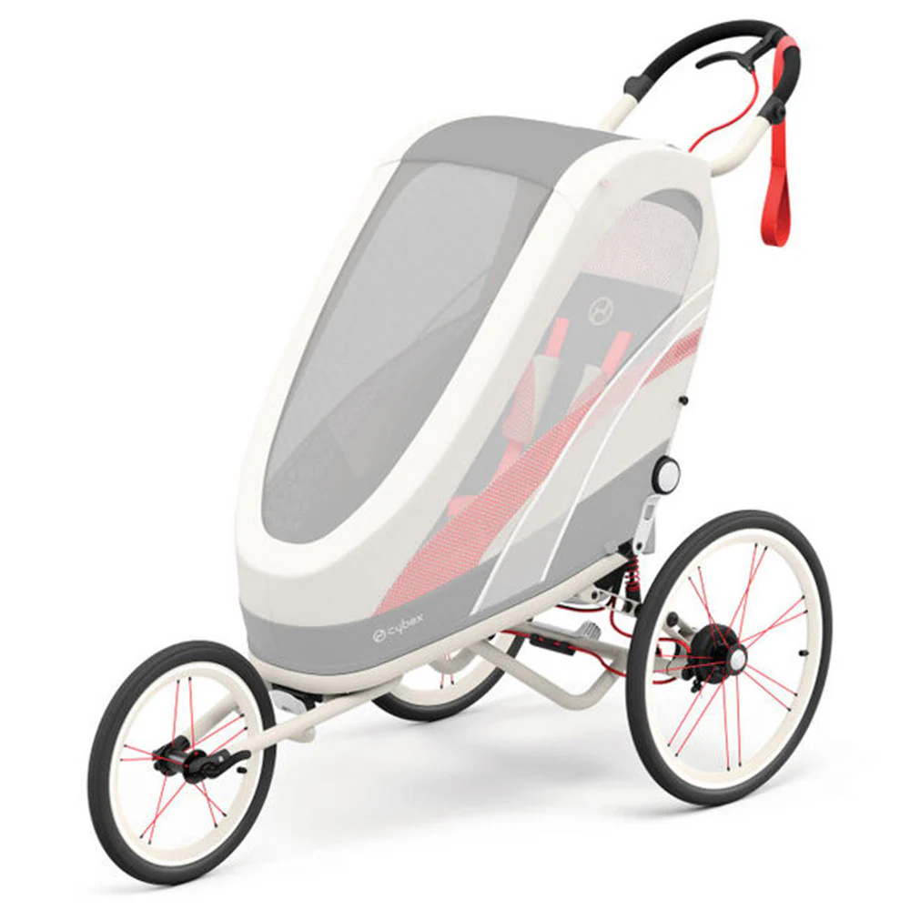 CYBEX Zeno Jogging Stroller Frame - Cream with Orange details - Image 3