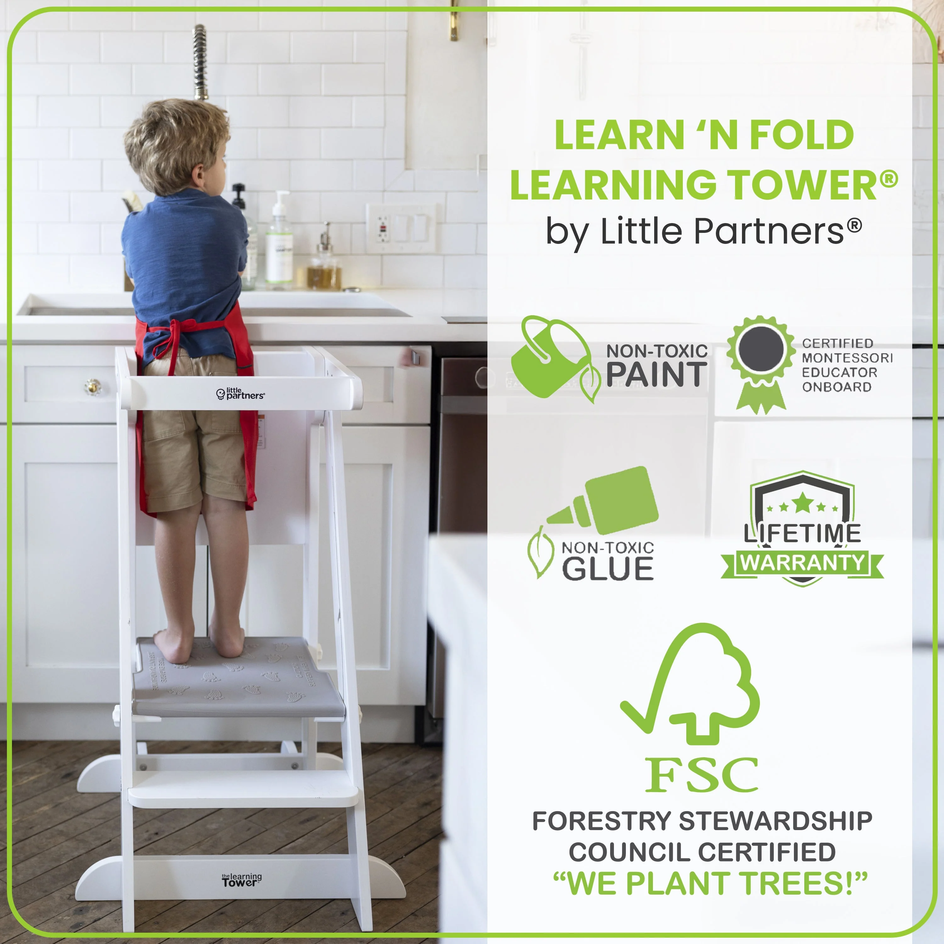 Little Partners Learn 'N Fold Learning Tower® Toddler Tower - Image 18