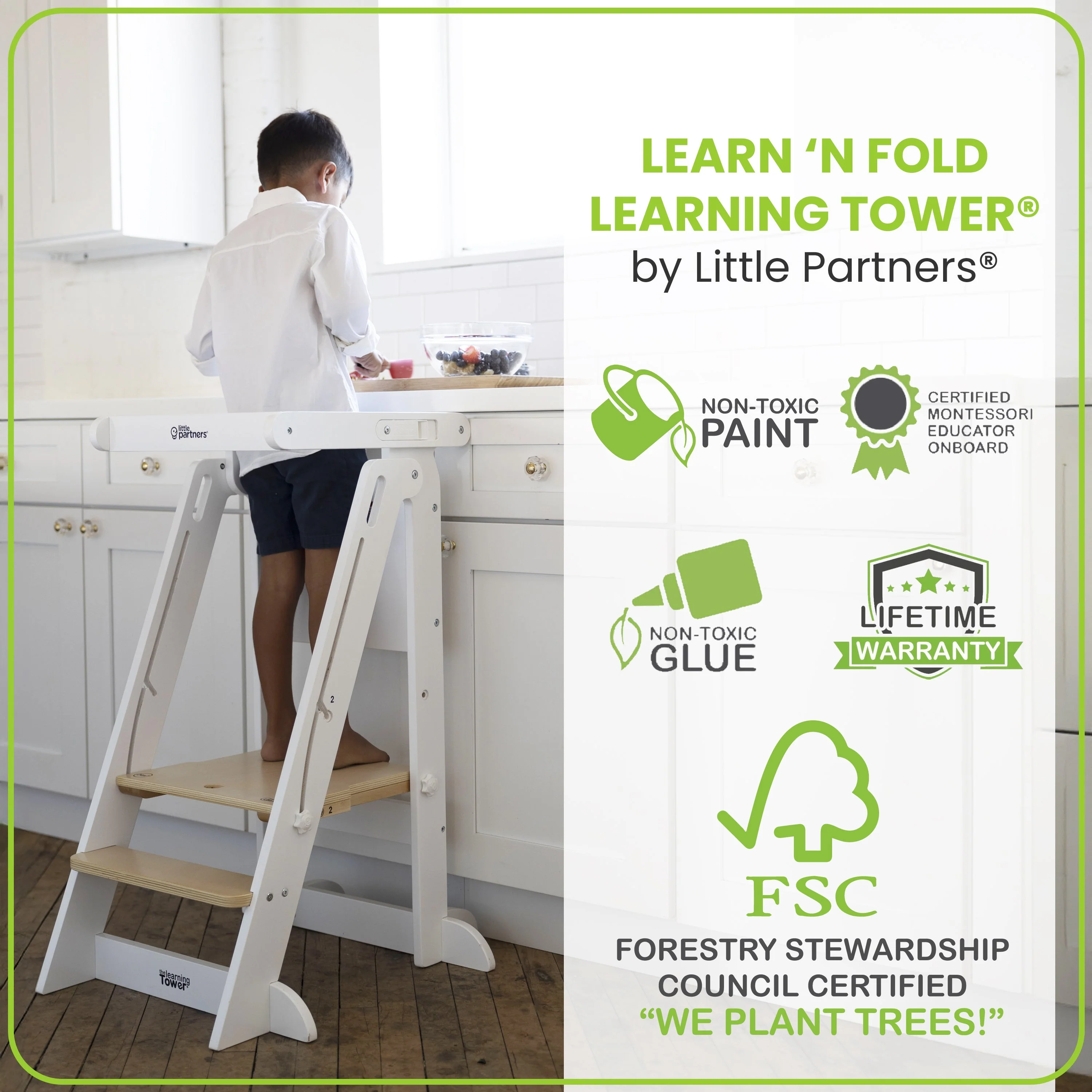 Little Partners Learn 'N Fold Learning Tower® Toddler Tower - Image 28