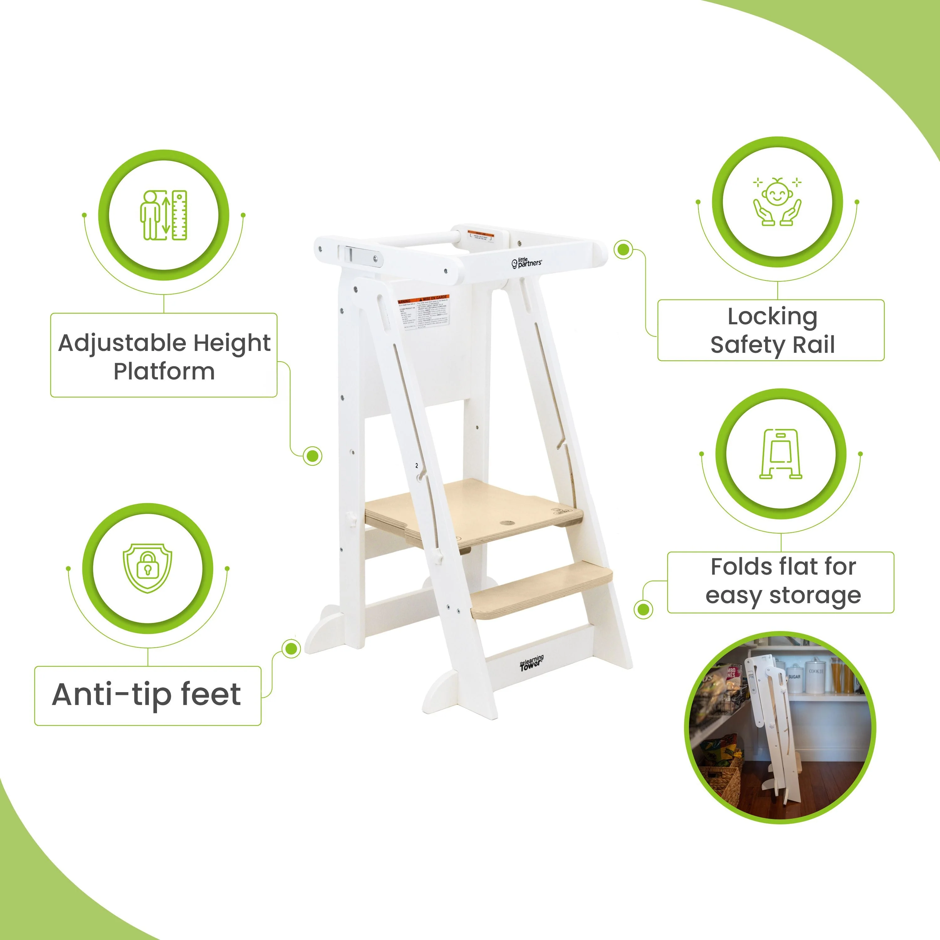 Little Partners Learn 'N Fold Learning Tower® Toddler Tower - Image 29