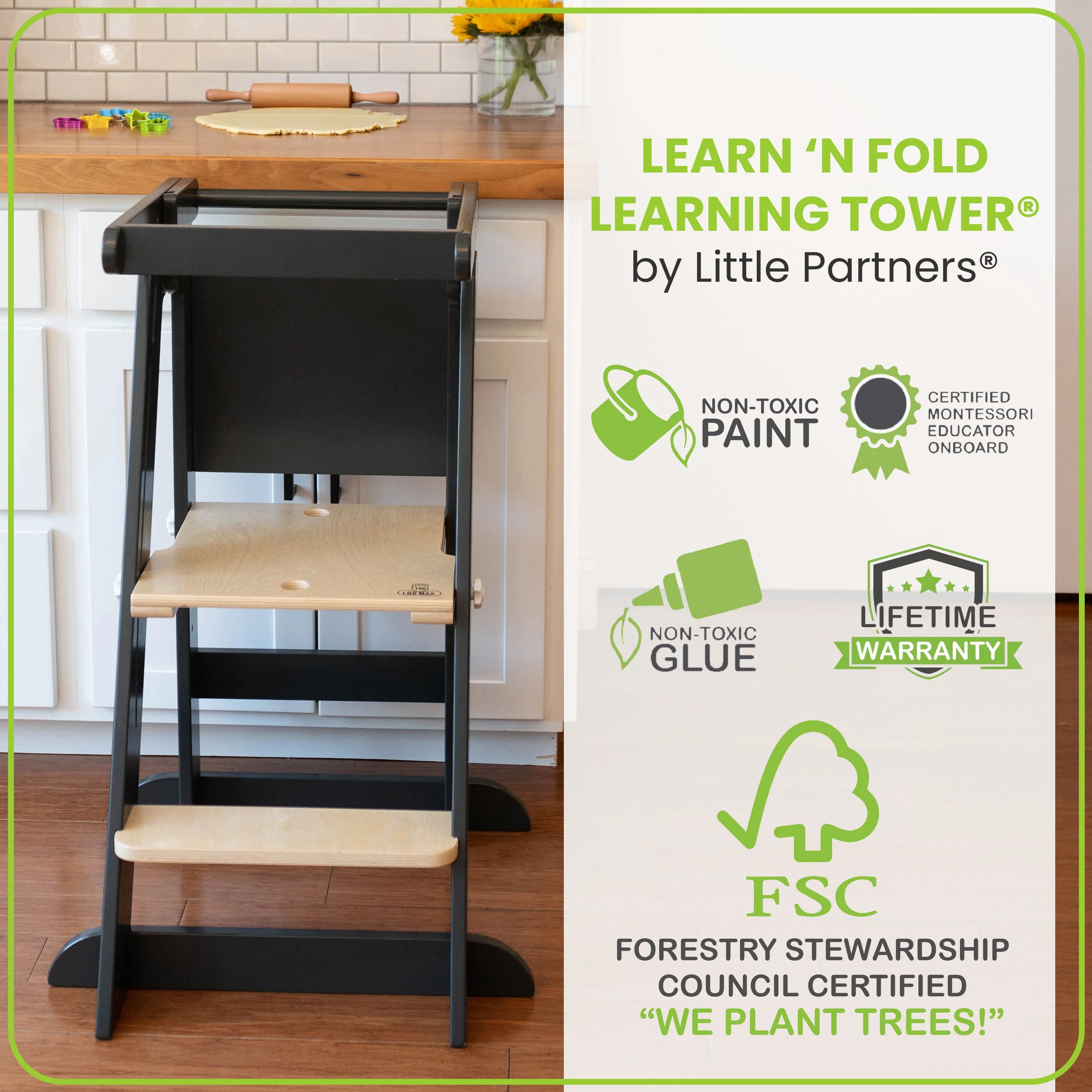 Little Partners Learn 'N Fold Learning Tower® Toddler Tower - Image 38