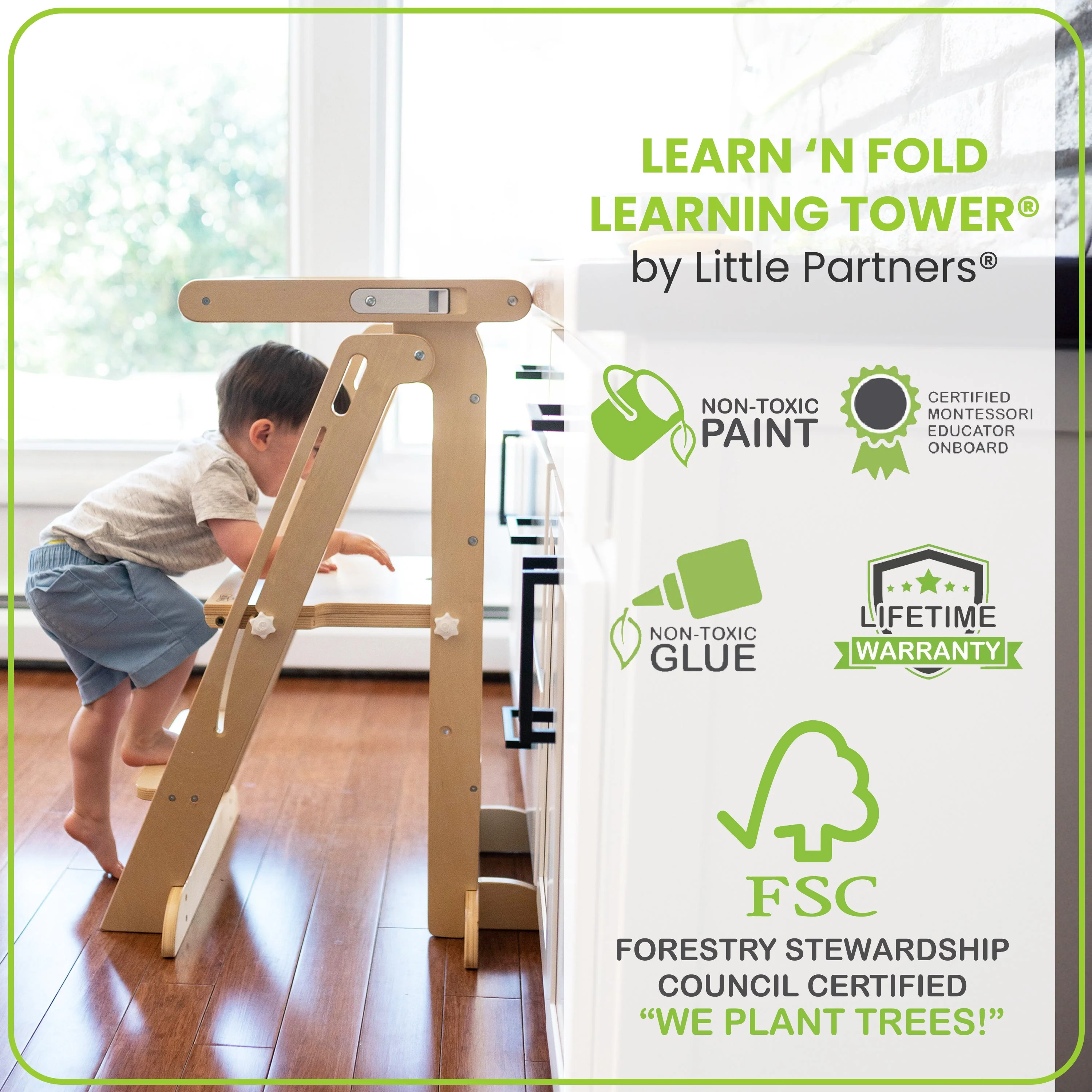 Little Partners Learn 'N Fold Learning Tower® Toddler Tower - Image 8