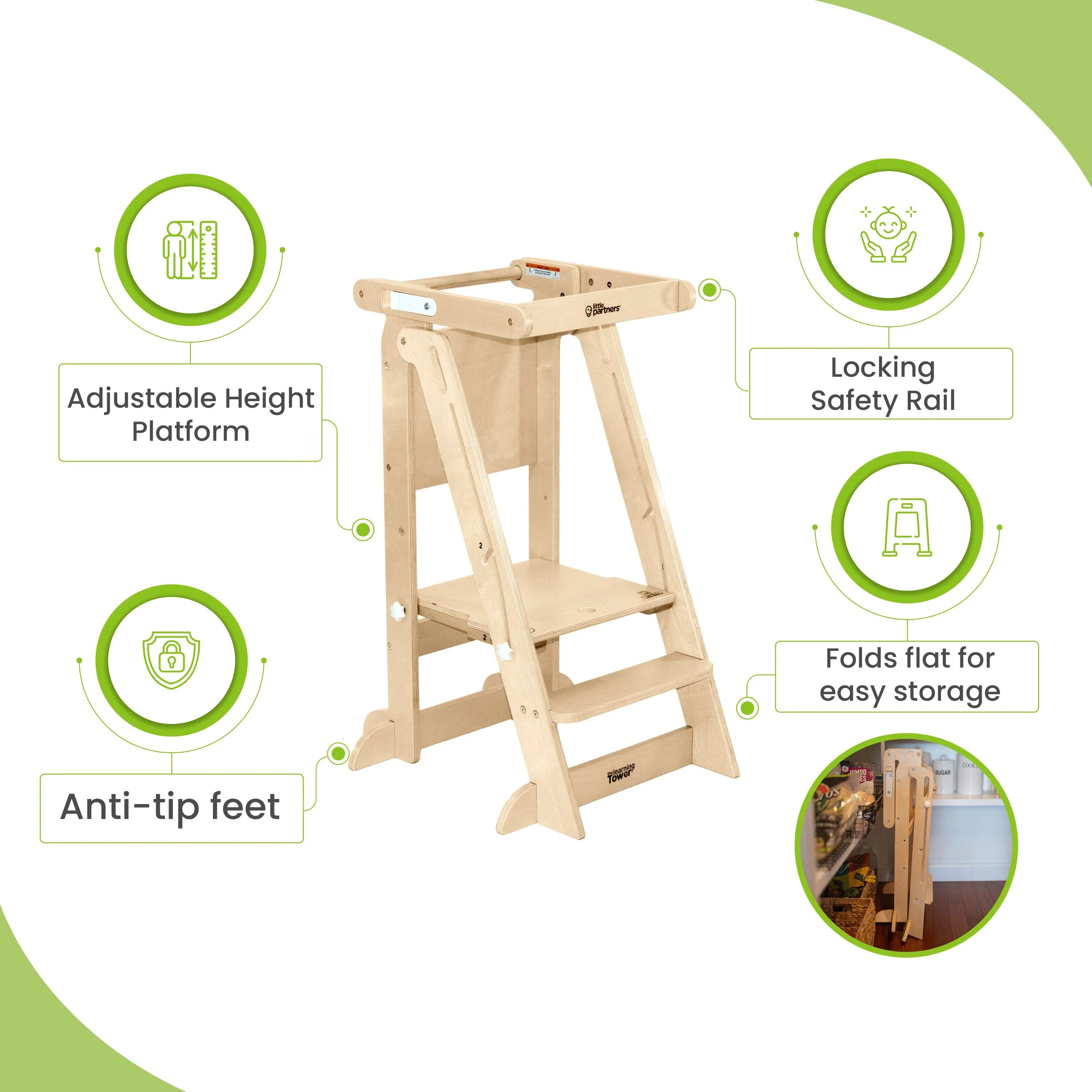 Little Partners Learn 'N Fold Learning Tower® Toddler Tower - Image 9