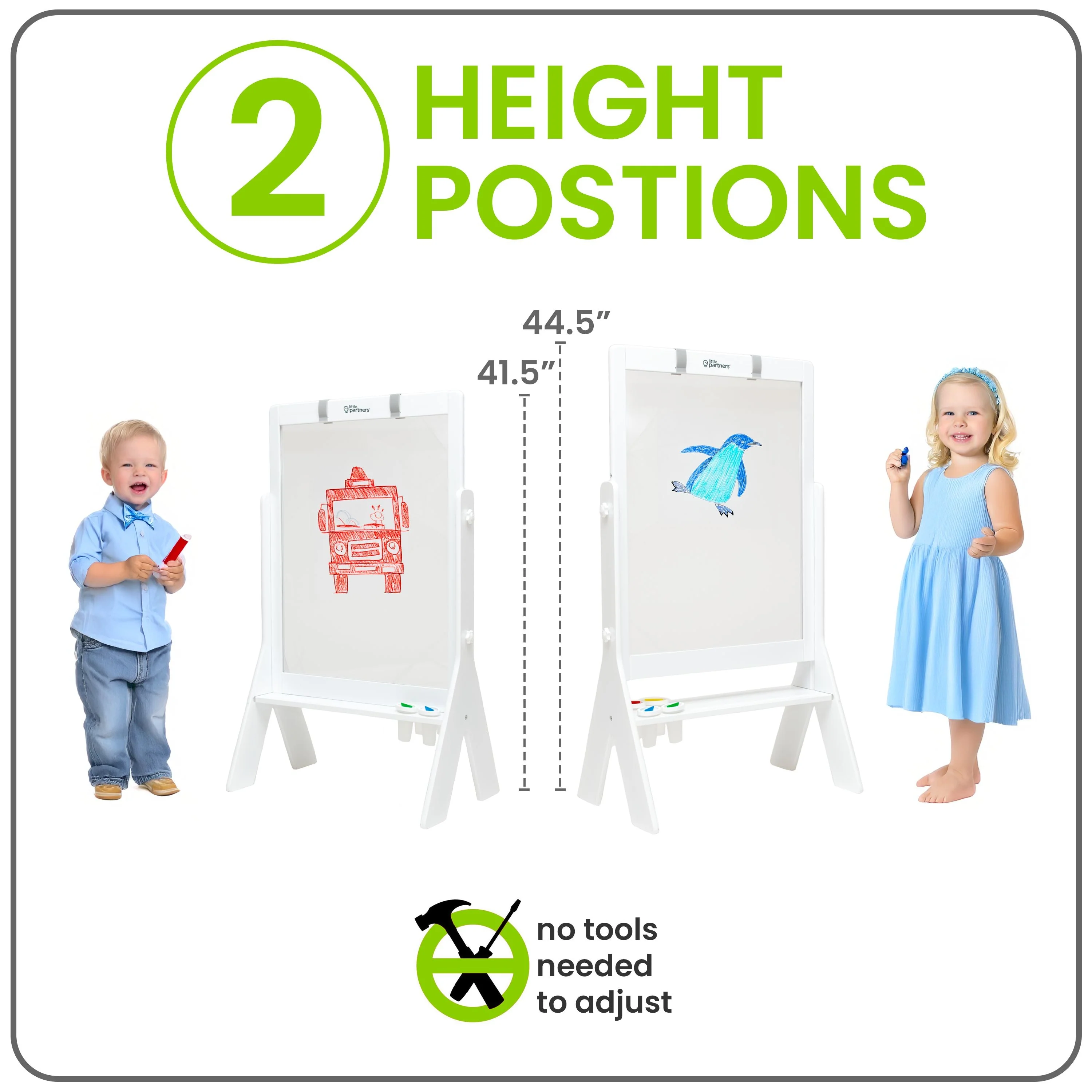 Little Partners Peek-A-Boo Adjustable Height Art Easel - Image 11