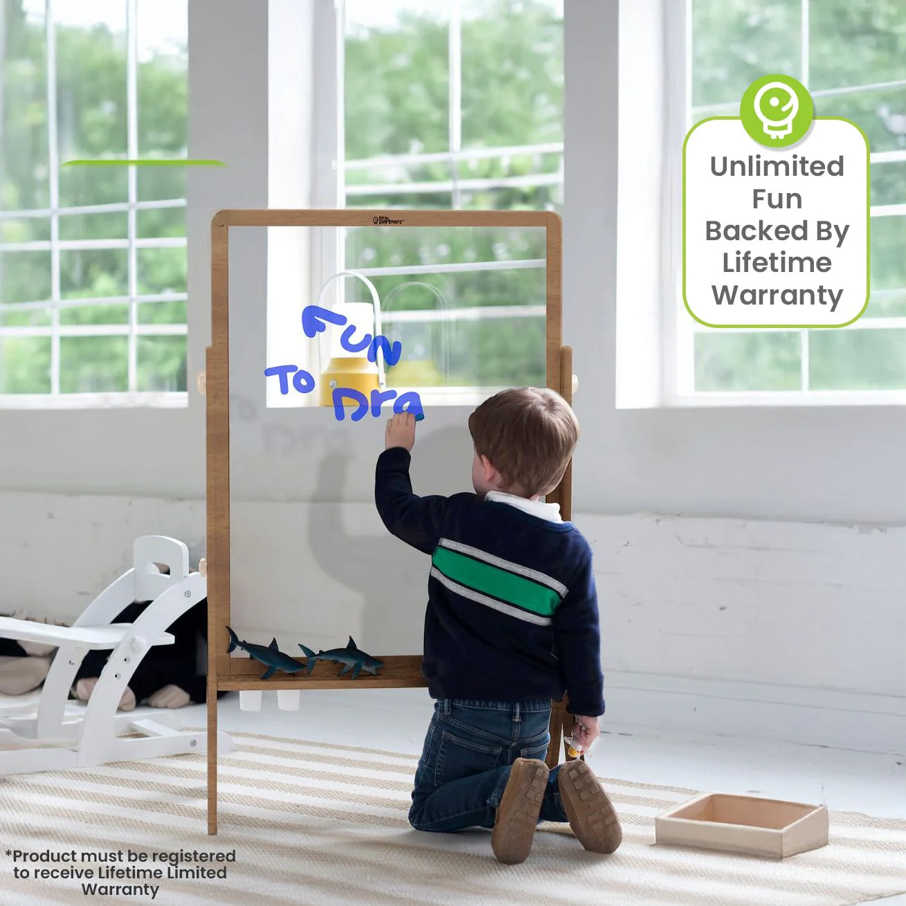Little Partners Peek-A-Boo Adjustable Height Art Easel - Image 3