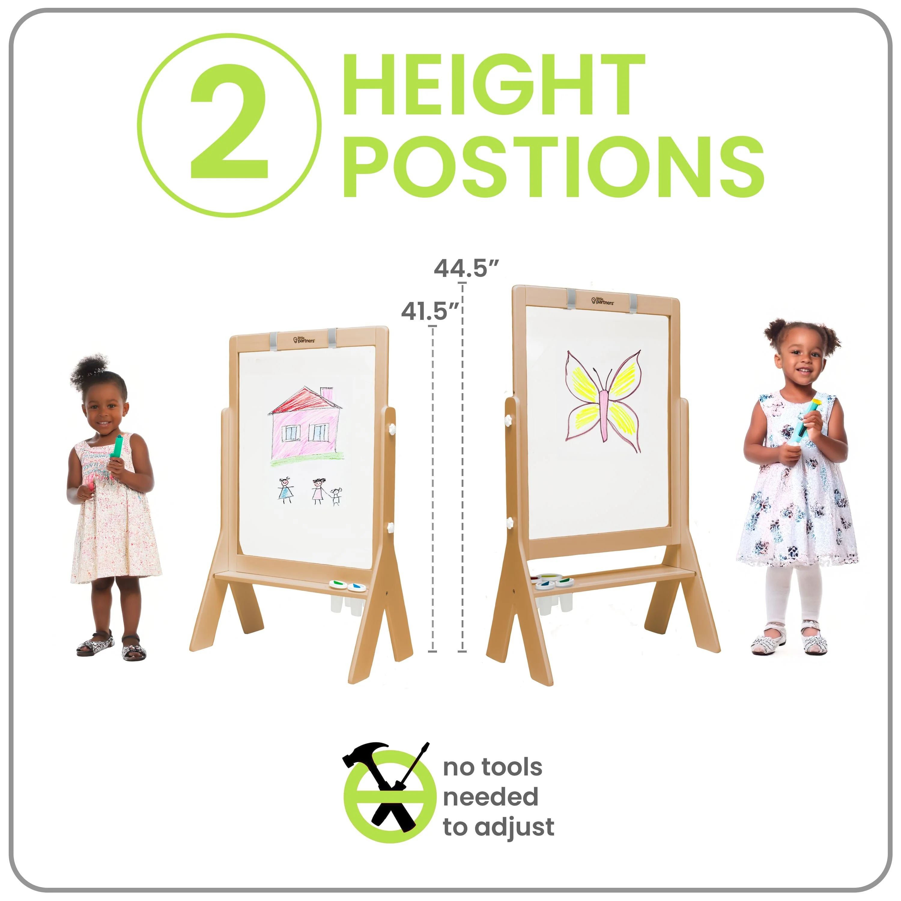 Little Partners Peek-A-Boo Adjustable Height Art Easel - Image 4