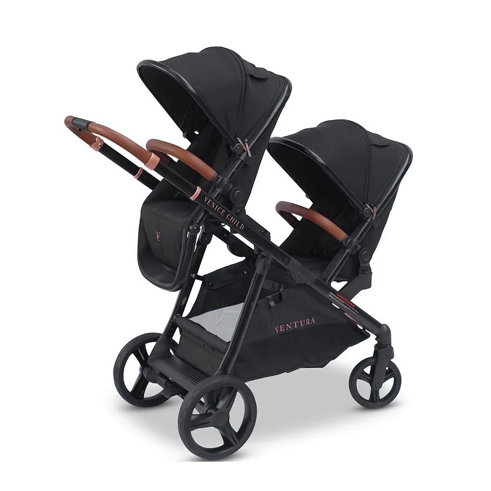 Venice Child Ventura Single to Double Sit-And-Stand Tandem Stroller with 2nd Toddler Seat - Image 5