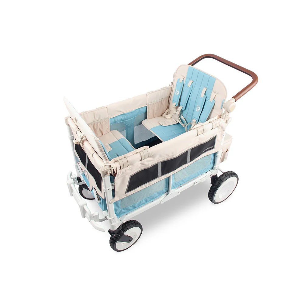 WonderFold VW Edition Quad Stroller in Bondi Blue - Image 4