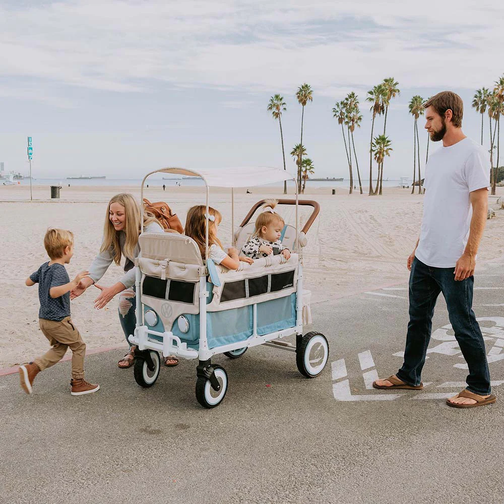 WonderFold VW Edition Quad Stroller in Bondi Blue - Image 5