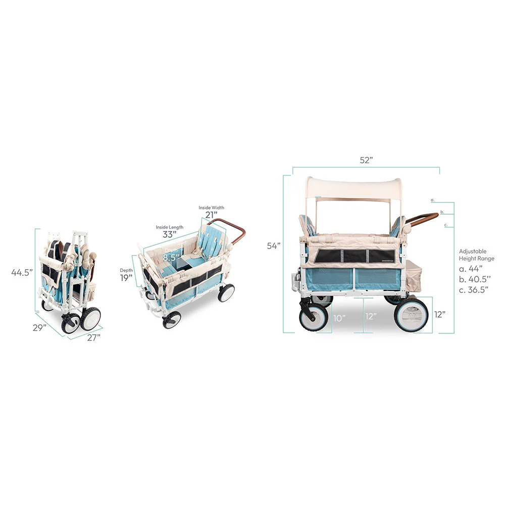 WonderFold VW Edition Quad Stroller in Bondi Blue - Image 7